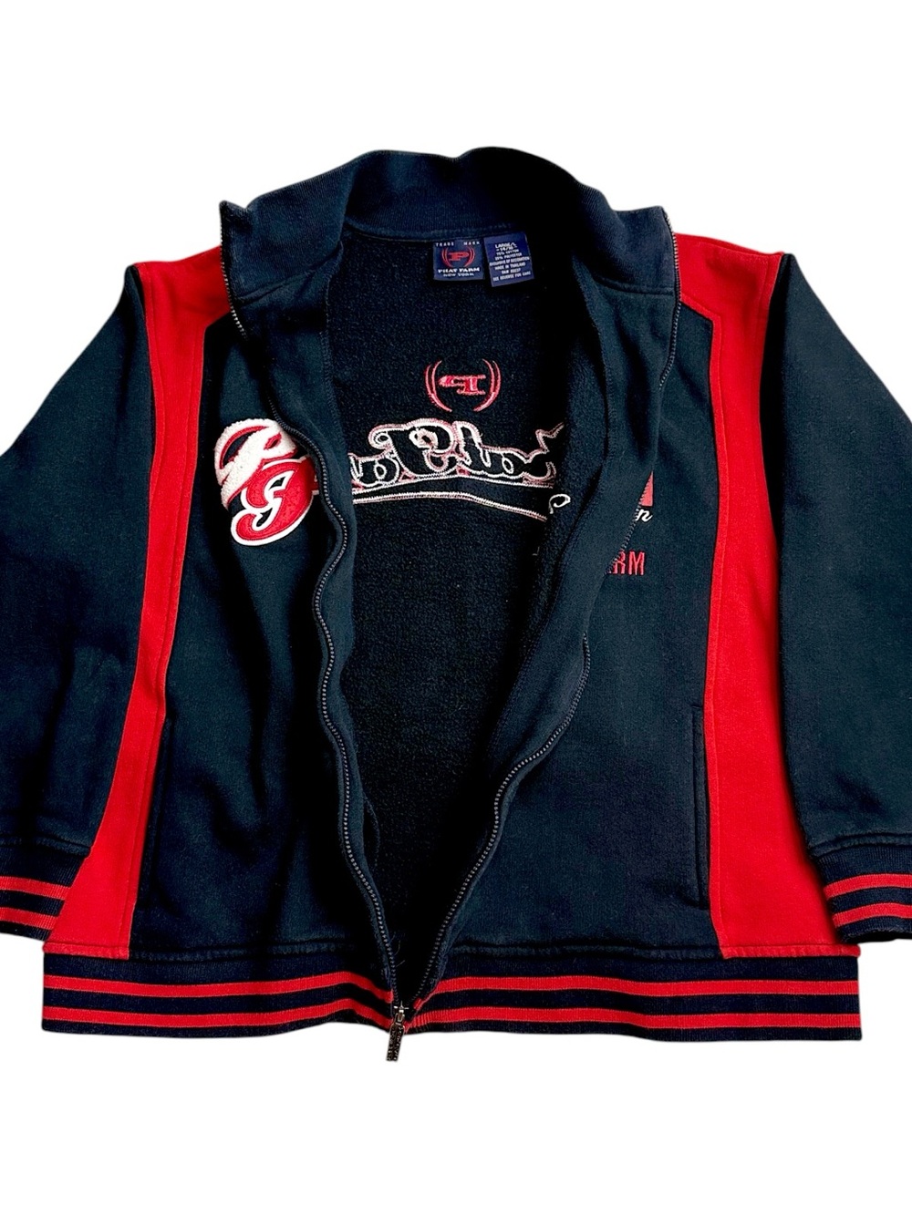 Phat Farm Tracksuit Set Youth L 14 16 Red Black Full Zip Jacket Pants Y2K - Picture 5 of 13